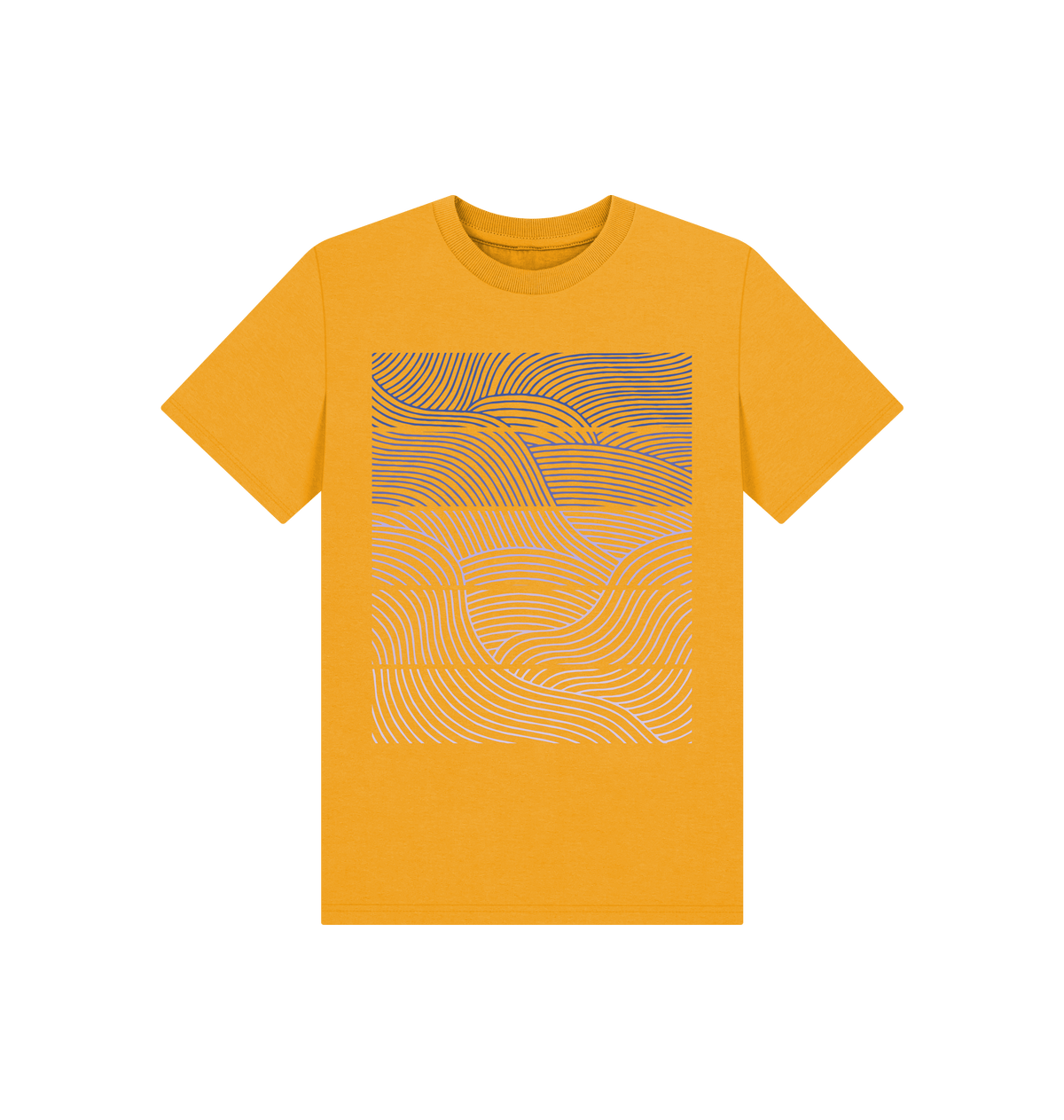 Mustard Printed Kids T-Shirt Front