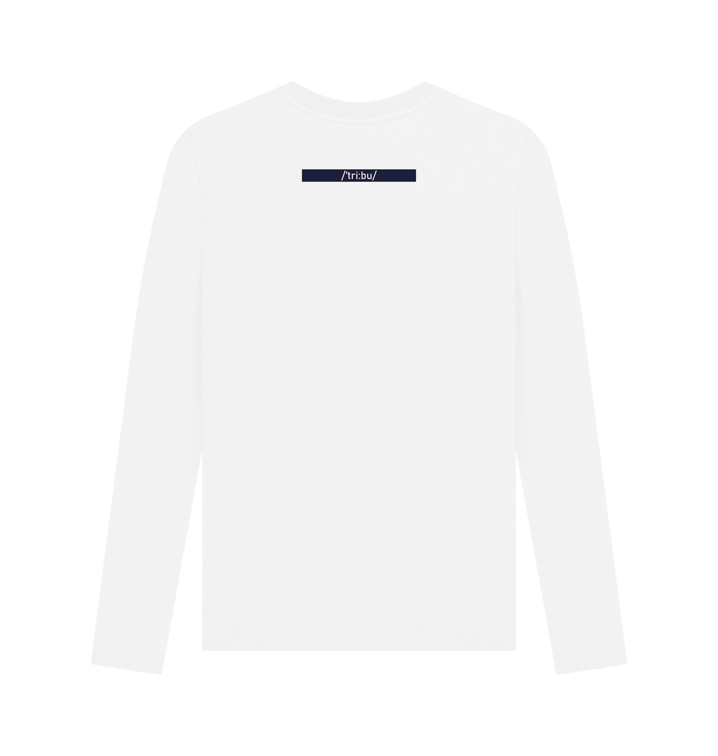 White Printed Long Sleeve T Shirt Back