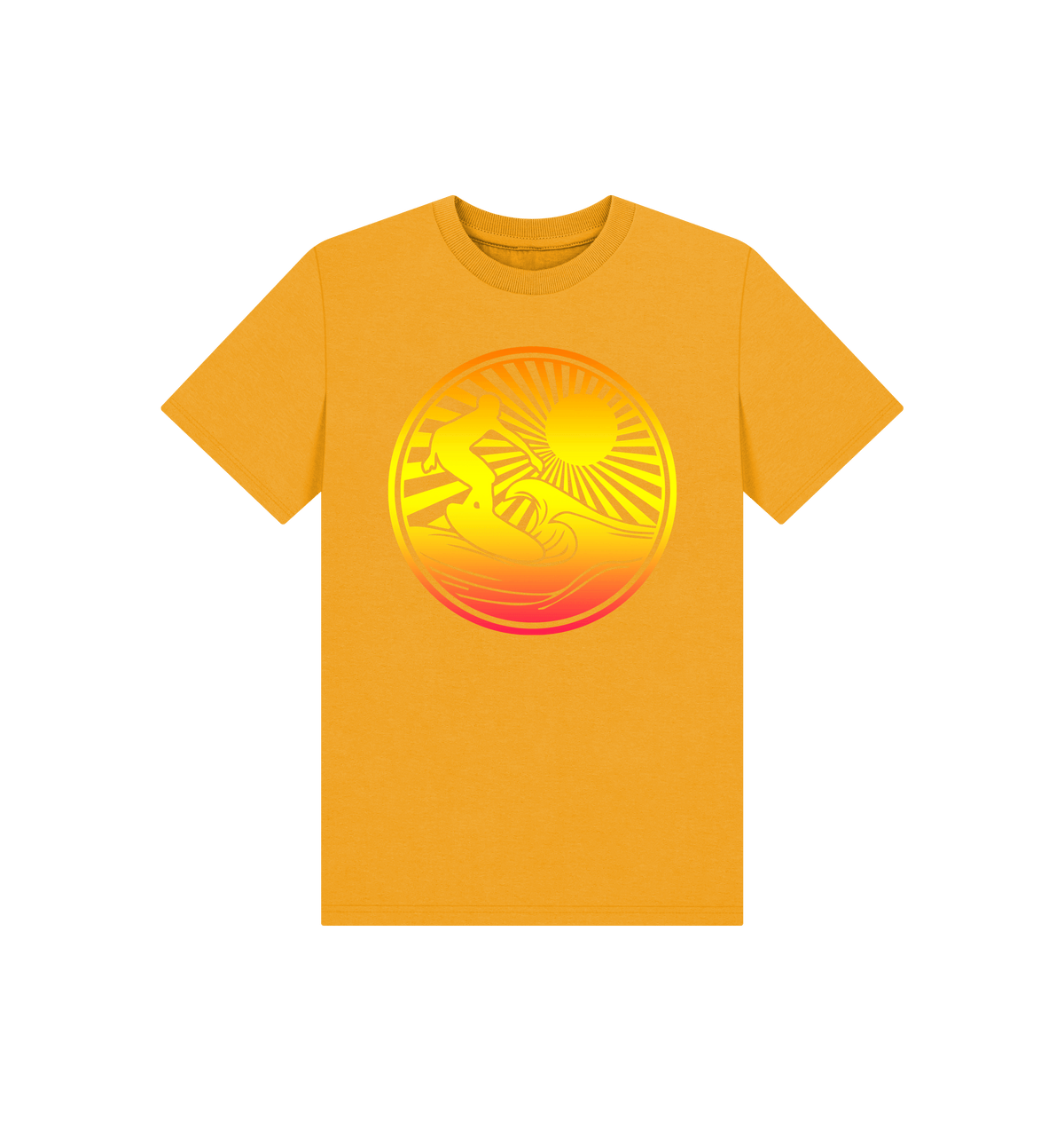 Mustard Printed Kids T-Shirt Front