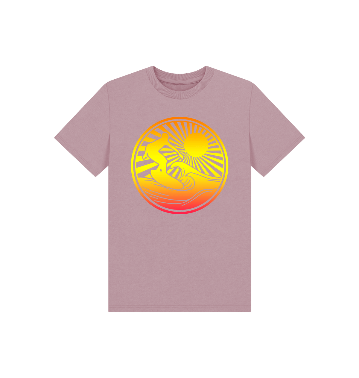 Mauve Printed Kids T-Shirt Front