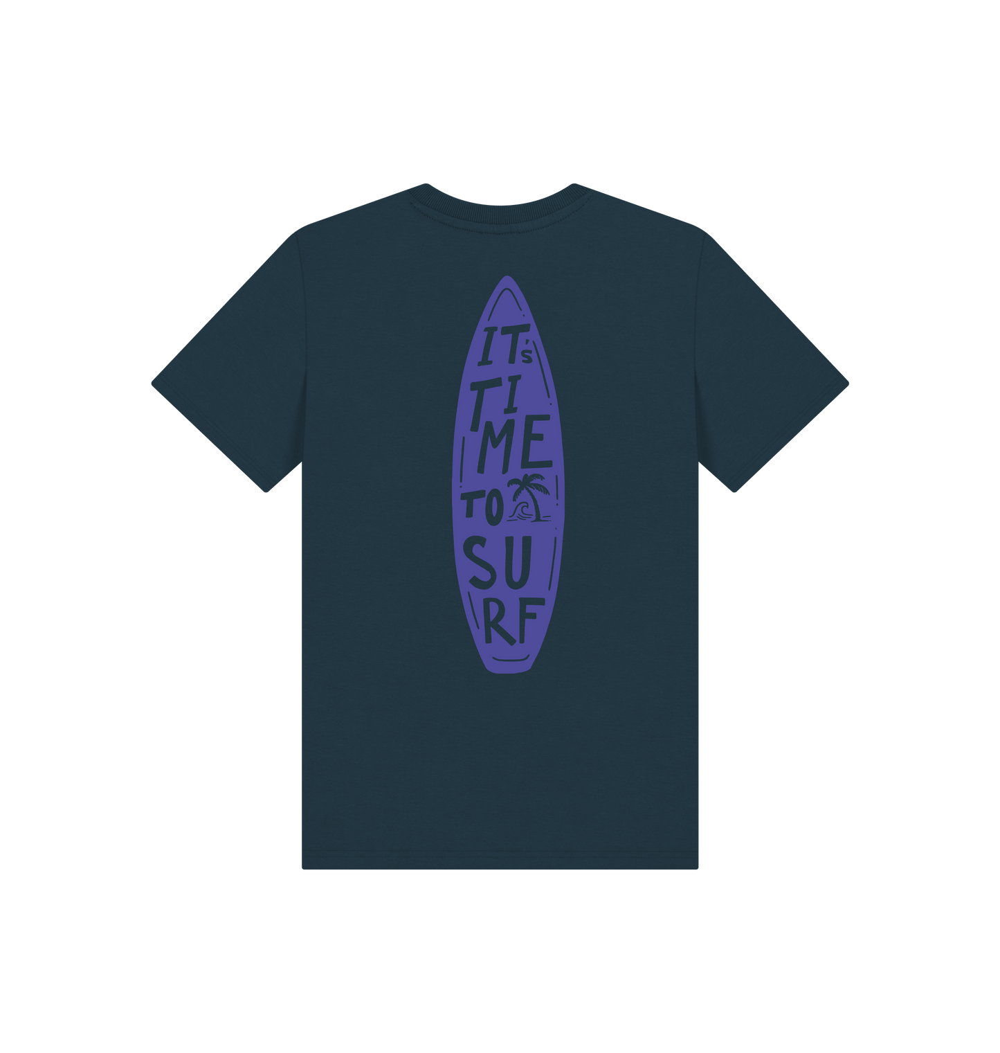 Denim Blue Printed Kids T-Shirt Back