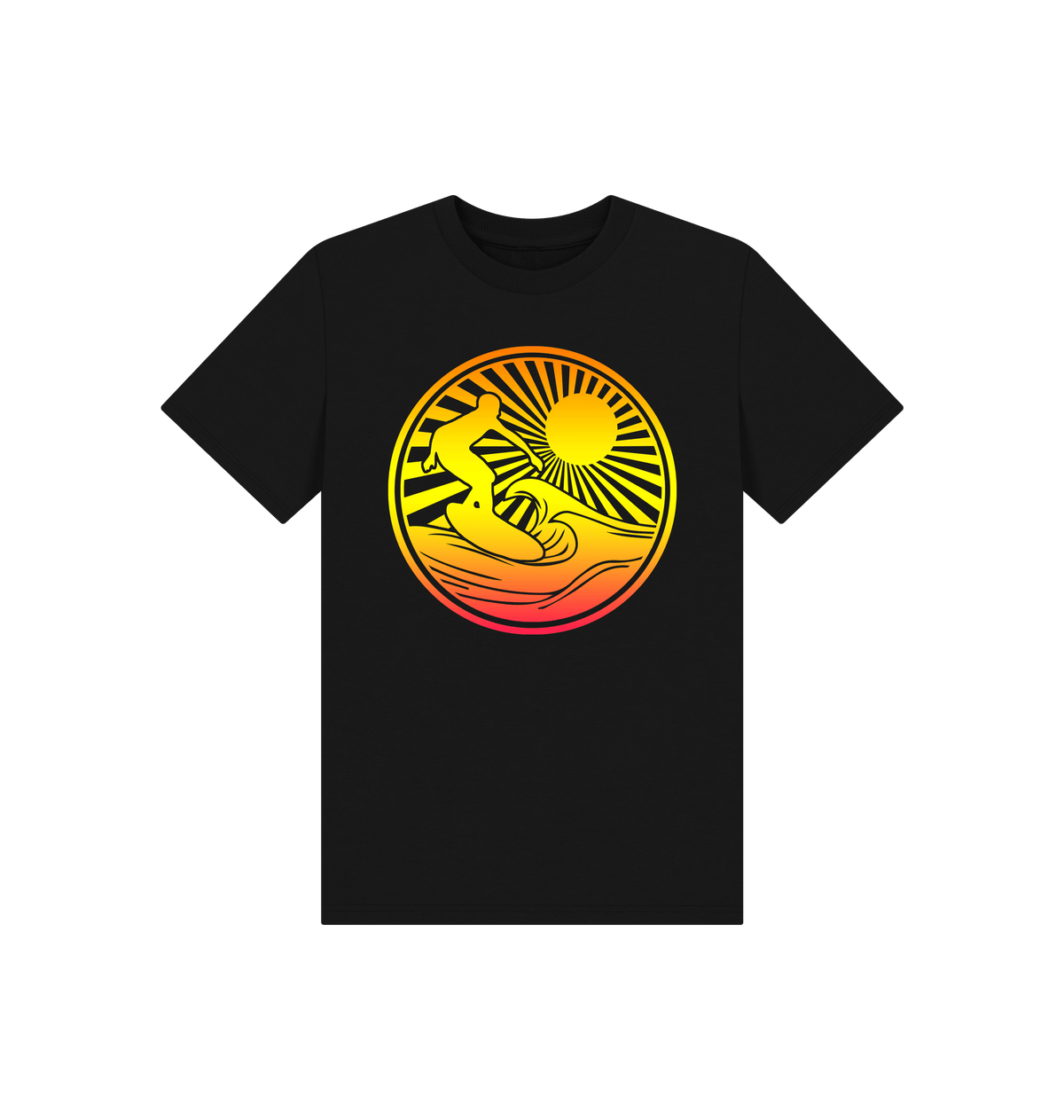 Black Printed Kids T-Shirt Front