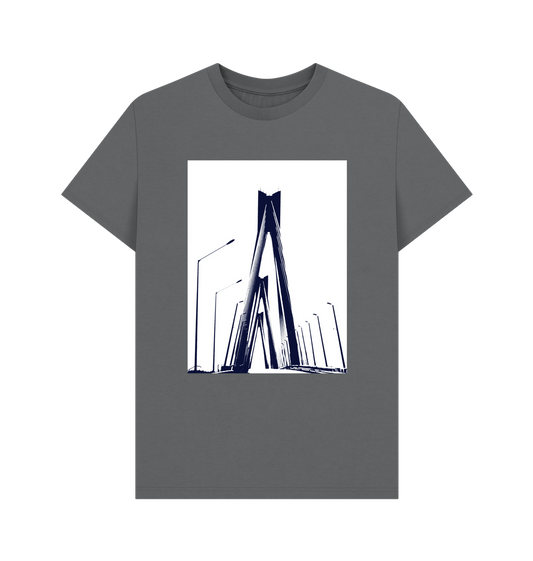 Slate Grey Printed T-shirt Front