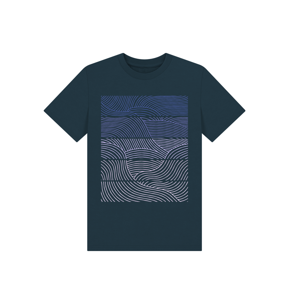 Denim Blue Printed Kids T-Shirt Front