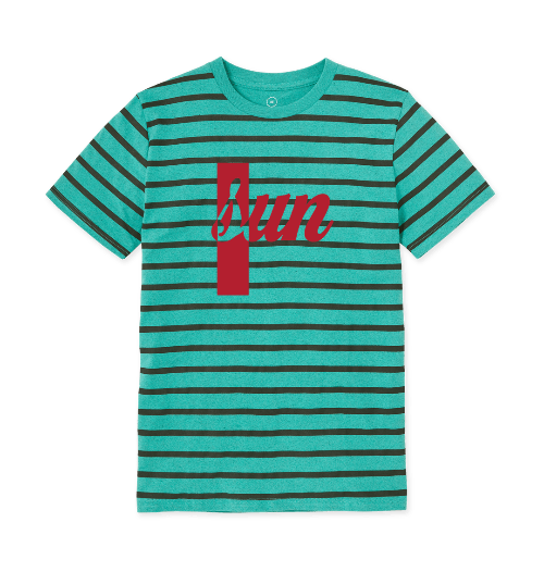 Seagrass Green Stripes Printed T-shirt