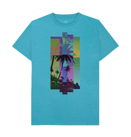 Ocean Blue Recycled Printed T-Shirt