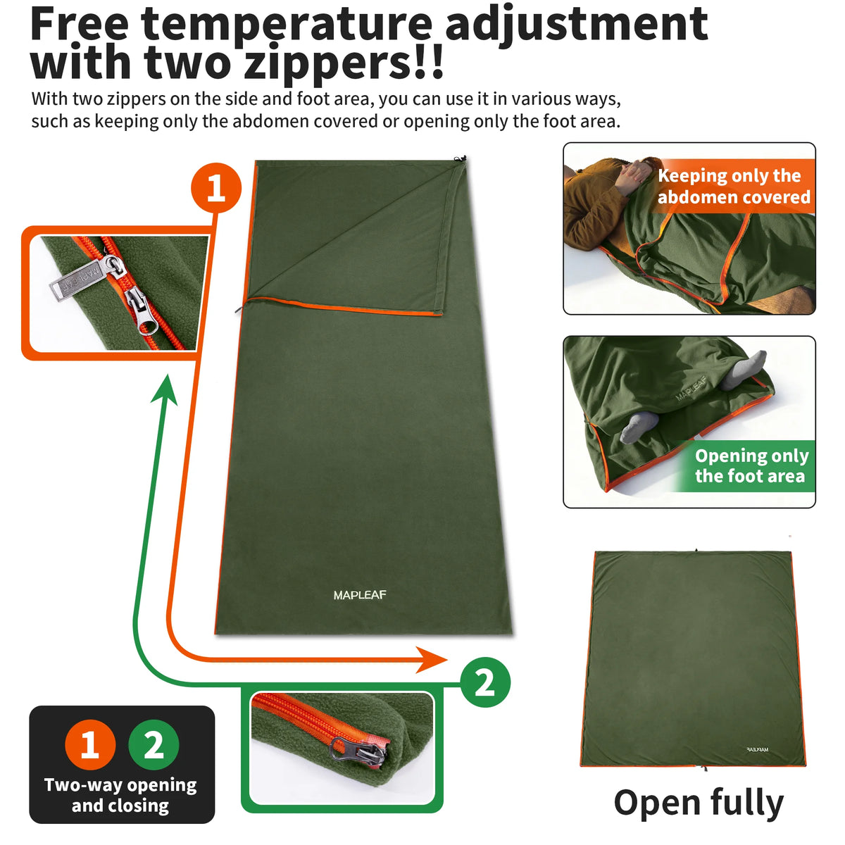 Cozy Chic: The MAPLEAF Fleece Sleeping Bag Cocoon