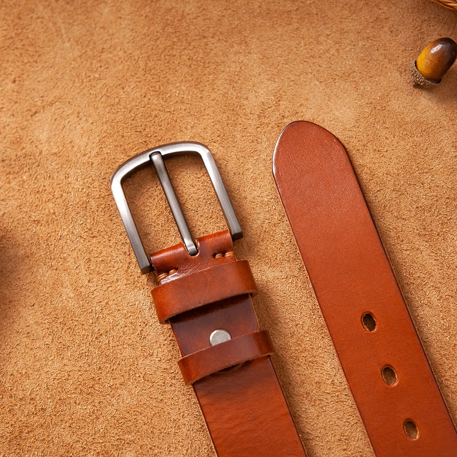 Men's Rider Leather Belt: Premium Vintage Full-Grain Leather Belt