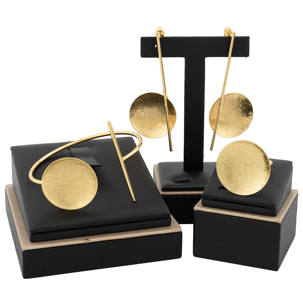 Geometric Round jewellery Set 18K Gold colour