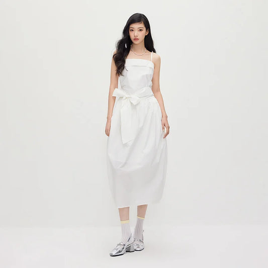 The Bardot Nouvelle Midi — Elegant French Style Bowknot Tube Dress