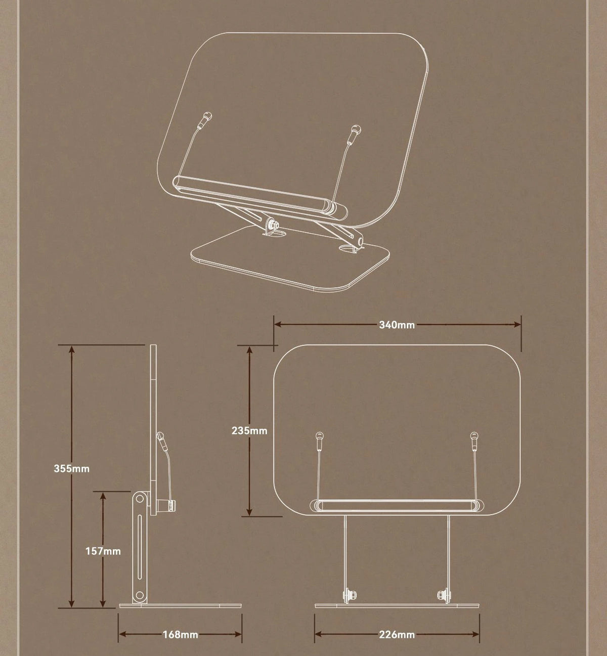 Elevate Your View: The 360° Desktop Curator Book | iPad | Tablet | Laptop Stand