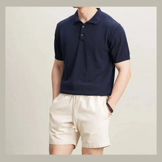 Men’s American Retro Cotton Polo Shirt