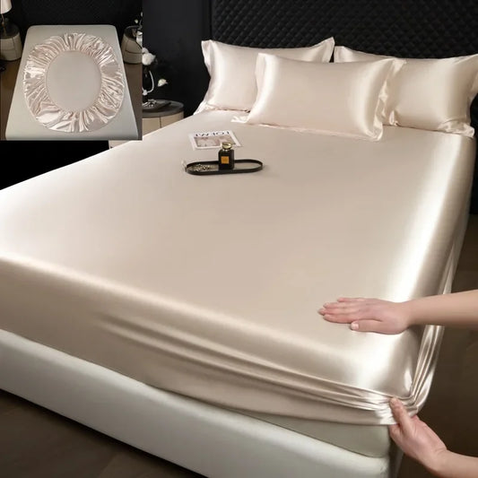 The Bauhaus Nocturne: 100% Mulberry Silk 3-Piece Fitted Sheet Set with Pillowcase Suite