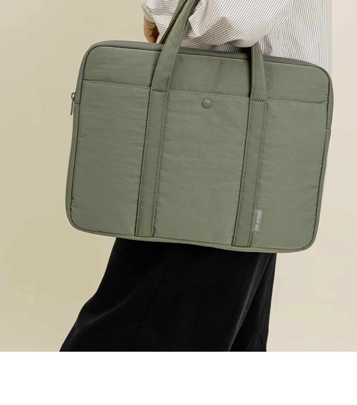 The Minimalist's Essential: Sleek Nylon Laptop Briefcase Laptop Bag 13.3 14 15 15.6 Inch