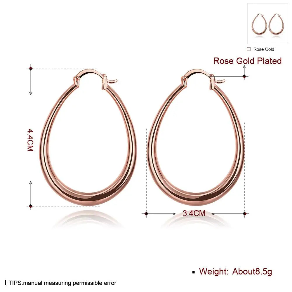 Oval Hoop Earrings in 18K gold plated Sterling Silver