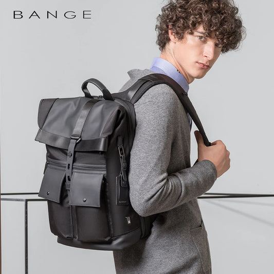 Bange Anti-Theft Urban Backpack 15.6” — Waterproof Softback with Belted Lock Detail