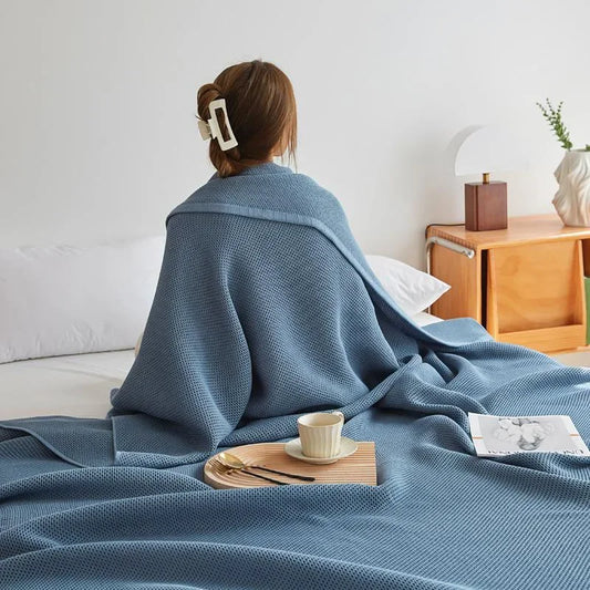 Air-Knit Waffle Summer Blanket | 100% Cotton