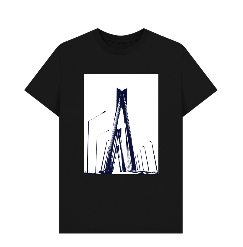 Black Printed T-shirt Front