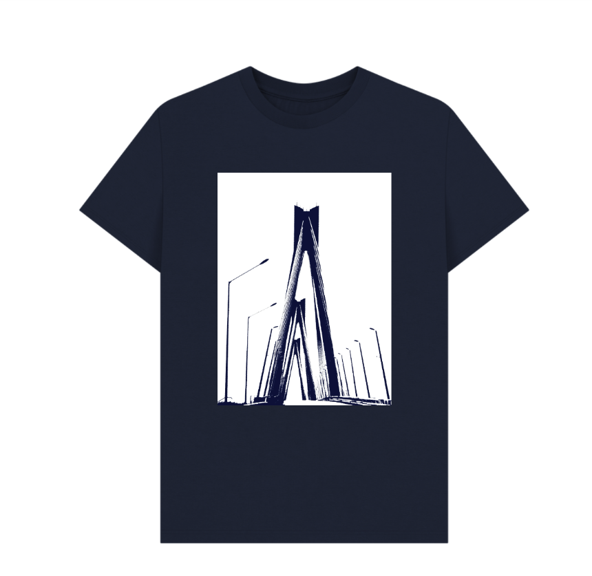 Navy Printed T-shirt Front