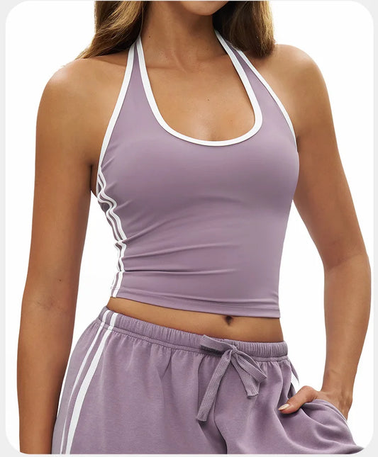 The Sculpt Halter: Retro-Chic Performance Sports Vest