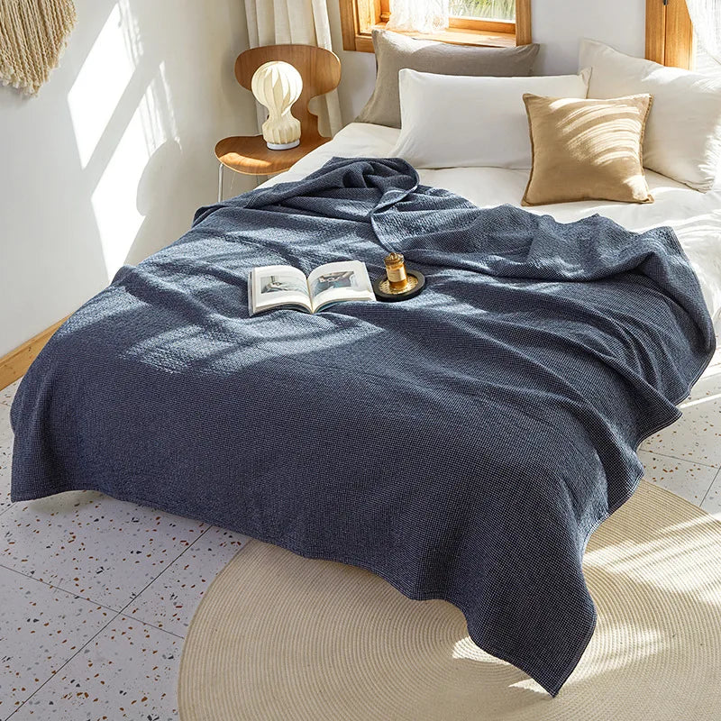 Cloud-Soft All-Season Cocoon 100% Cotton Plaid Blanket