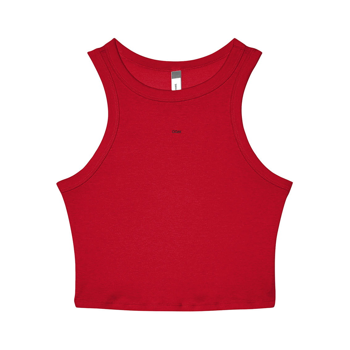 Red tank top on a white background