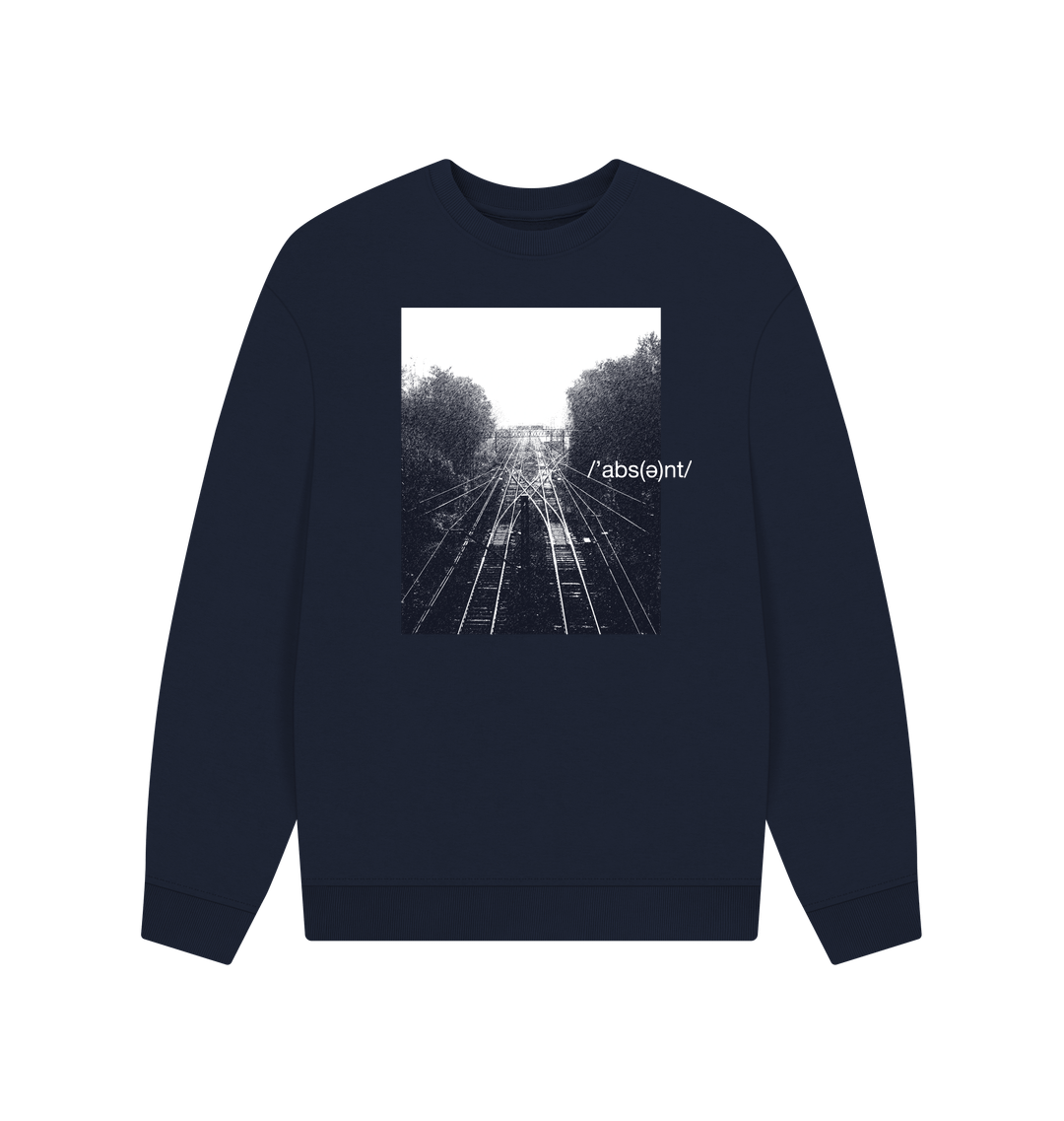 Navy Blue Printed Sweater Front