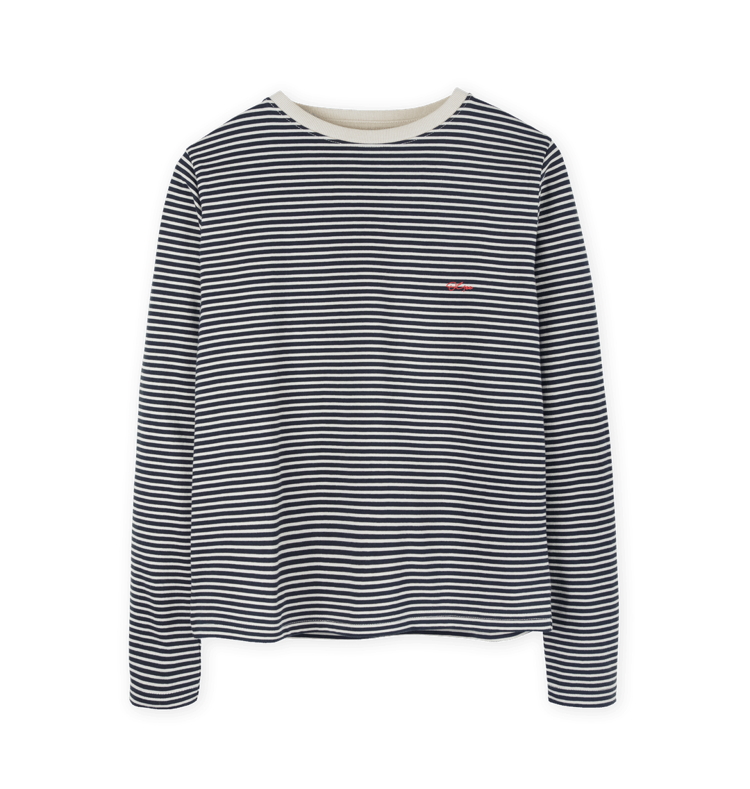 Oat & Navy Stripe Printed T-shirt