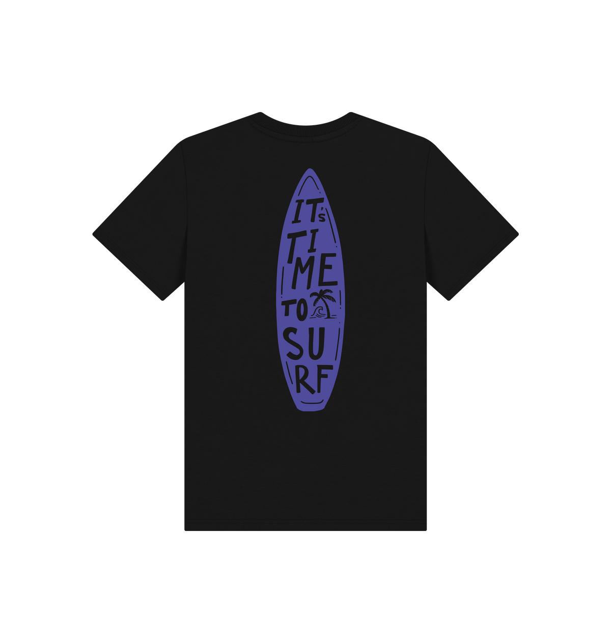 Black Printed Kids T-Shirt Back