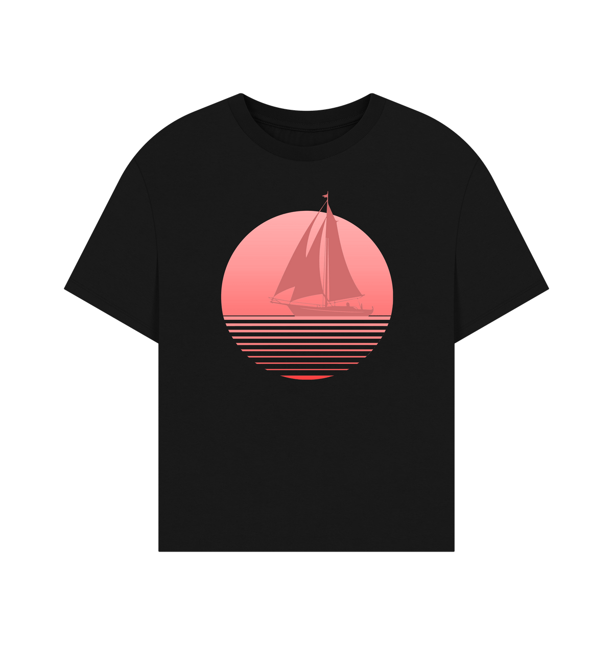 Black Printed T-shirt Front