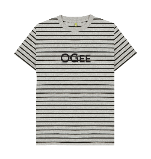 Grey & Black Stripe Printed Premium T-Shirt