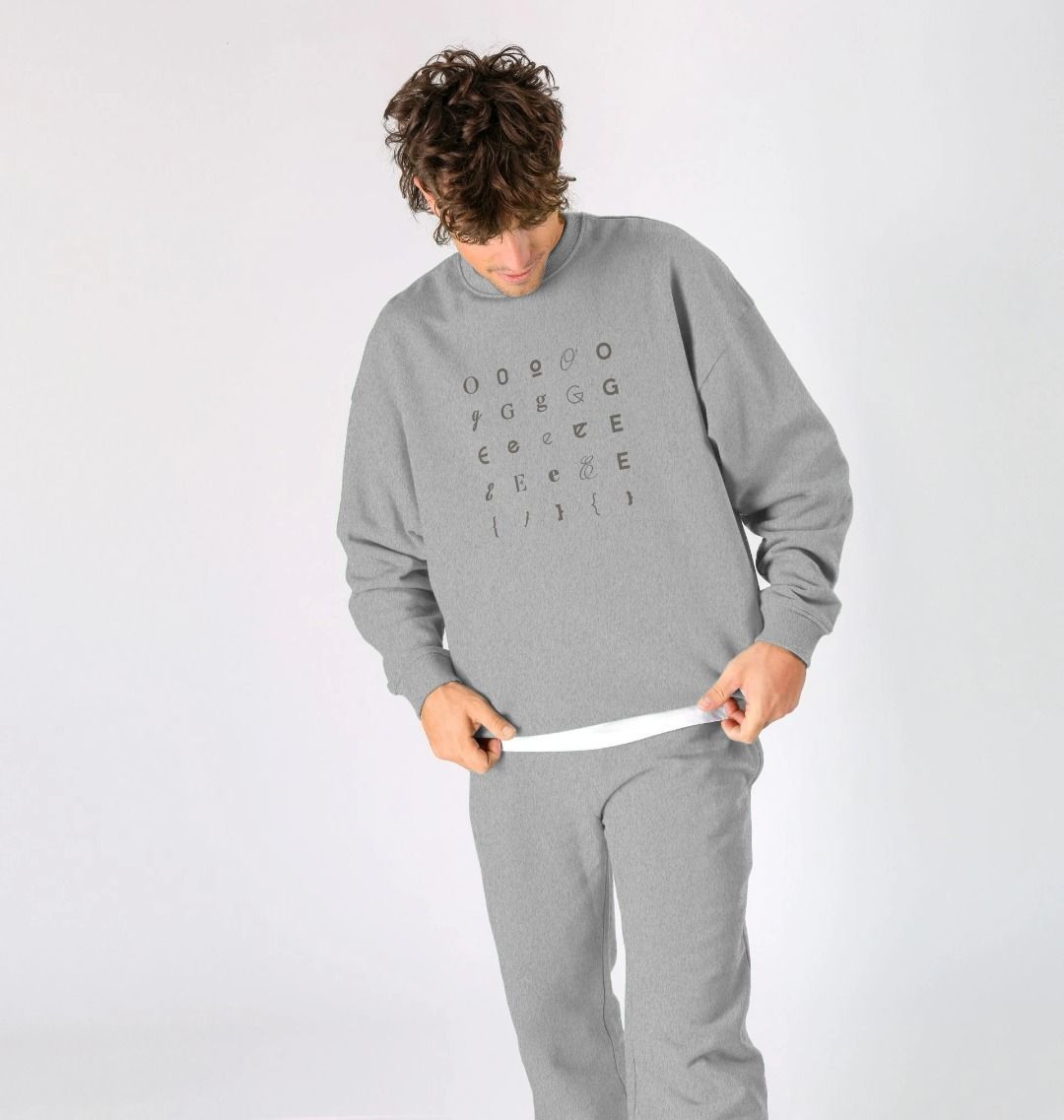 OGEE Men's Oversized Sweatshirt in Organic Cotton Athletic Grey