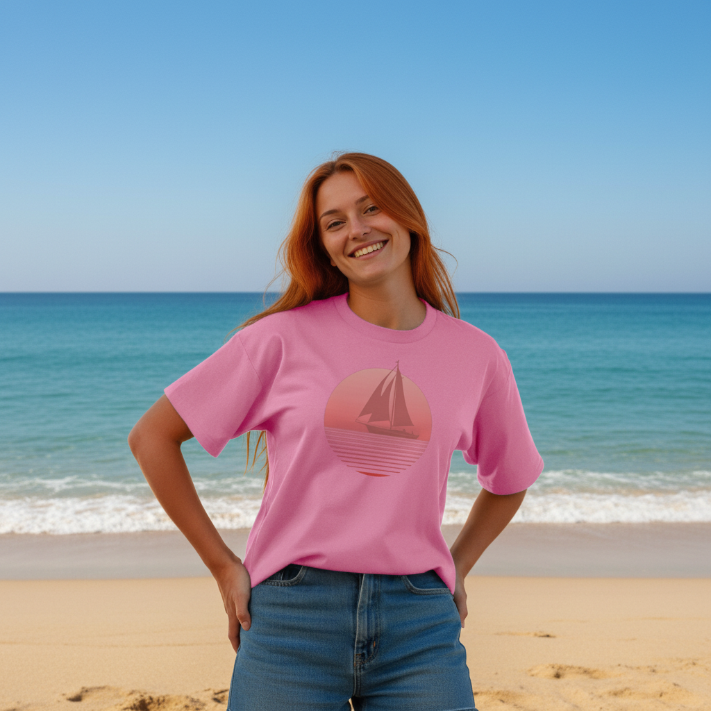 Sunset Sailing 100% Organic Cotton Oversized T-Shirt