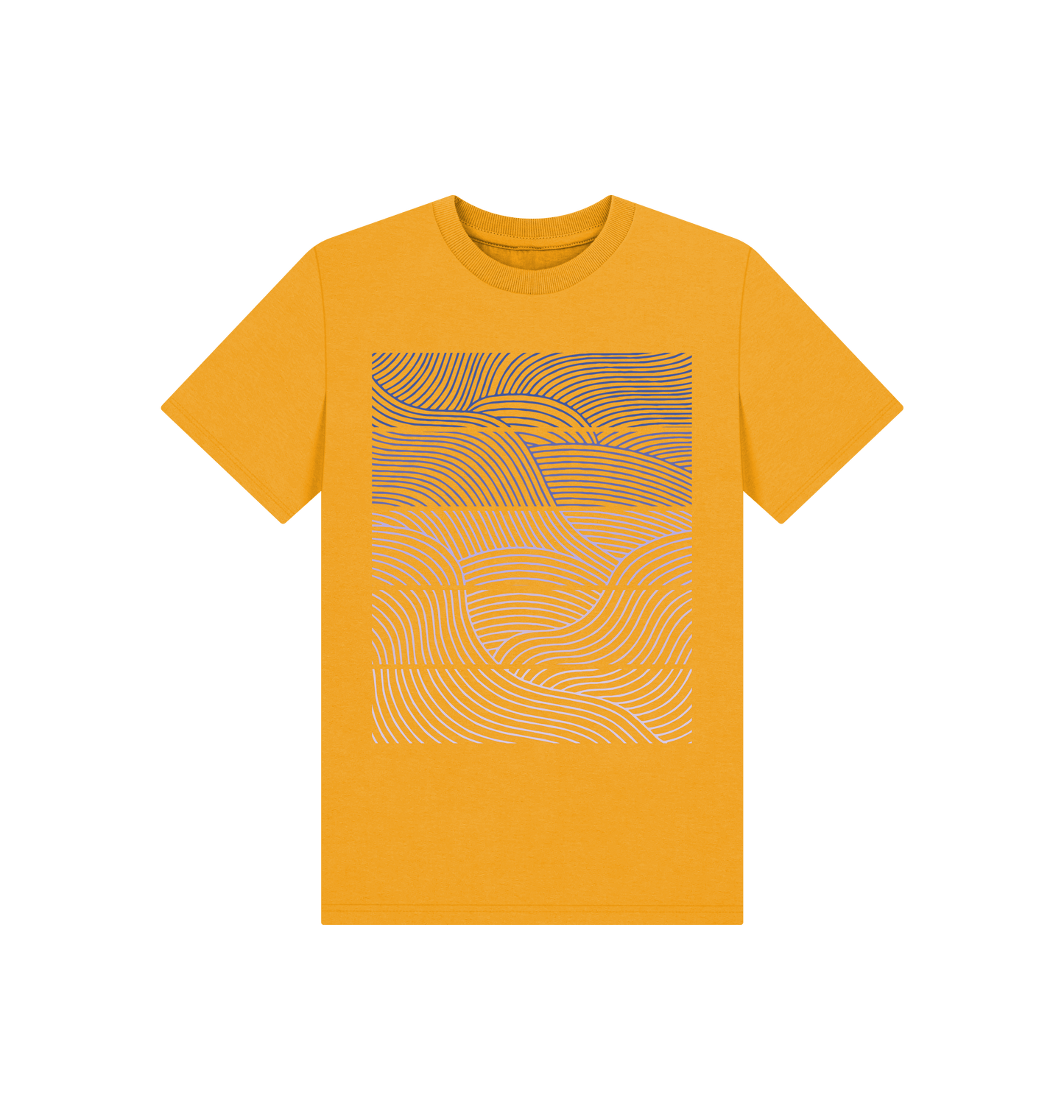 Mustard Printed Kids T-Shirt Front