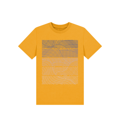 Mustard Printed Kids T-Shirt Front