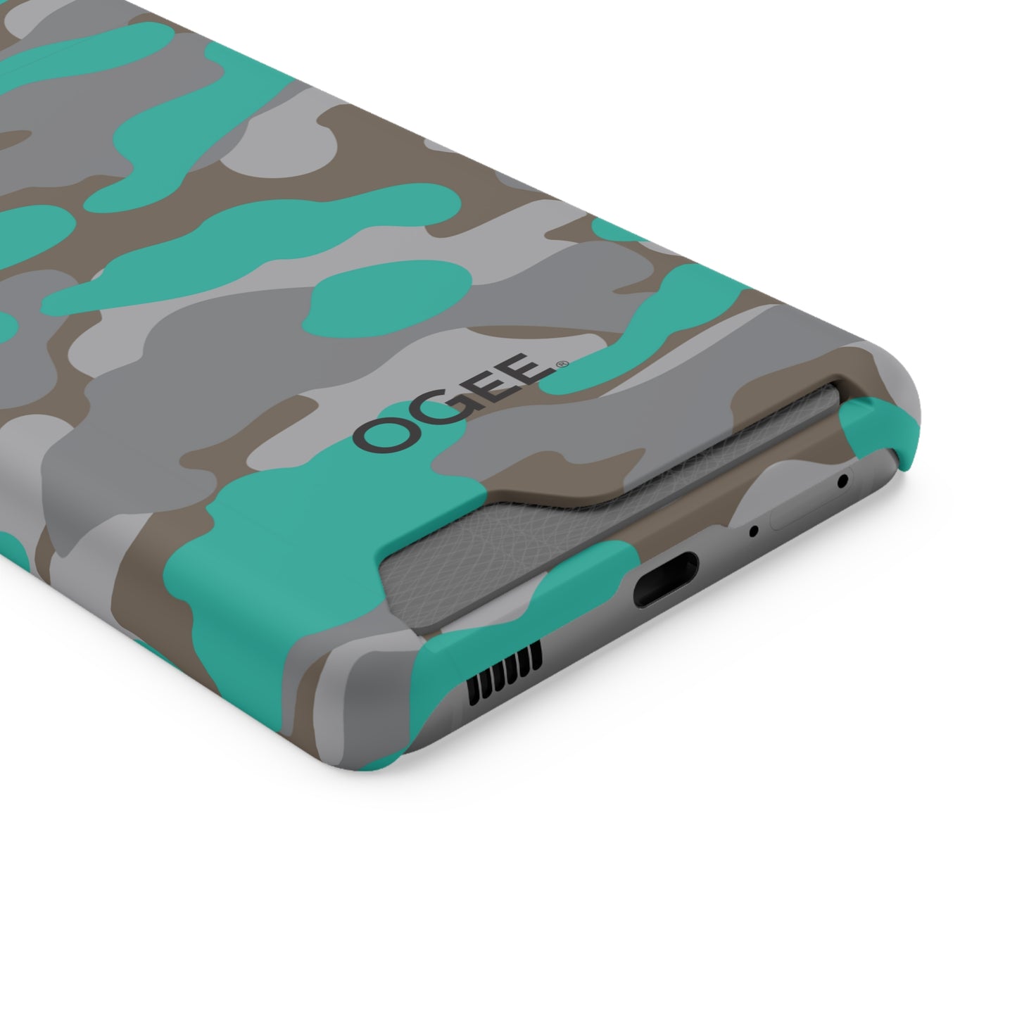 OGEE iPhone 13 Samsung Phone Case with Card Holder in Odyssey Turquoise Camo