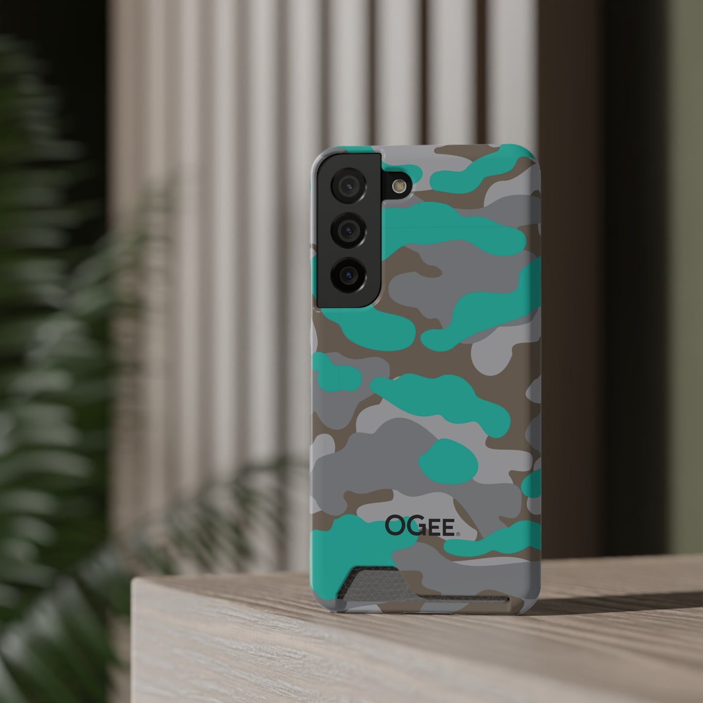 OGEE iPhone 13 Samsung Phone Case with Card Holder in Odyssey Turquoise Camo