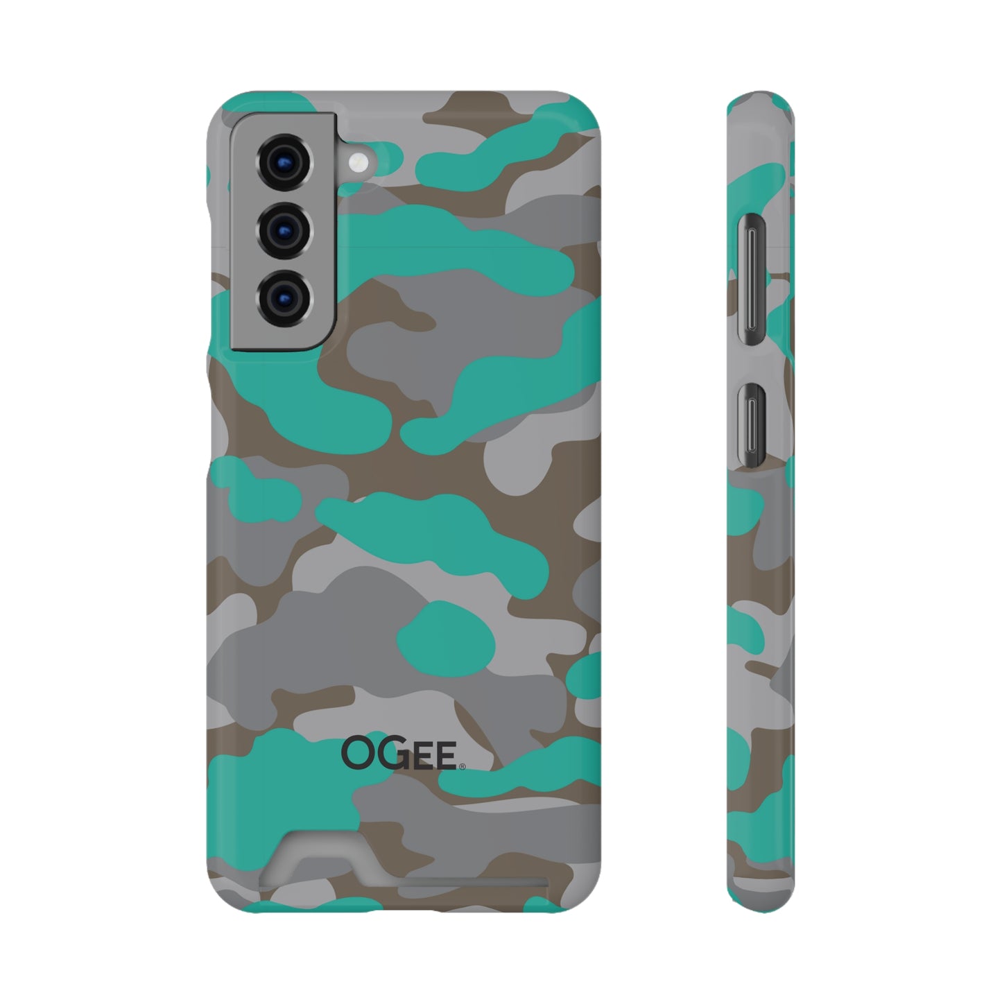 OGEE iPhone 13 Samsung Phone Case with Card Holder in Odyssey Turquoise Camo