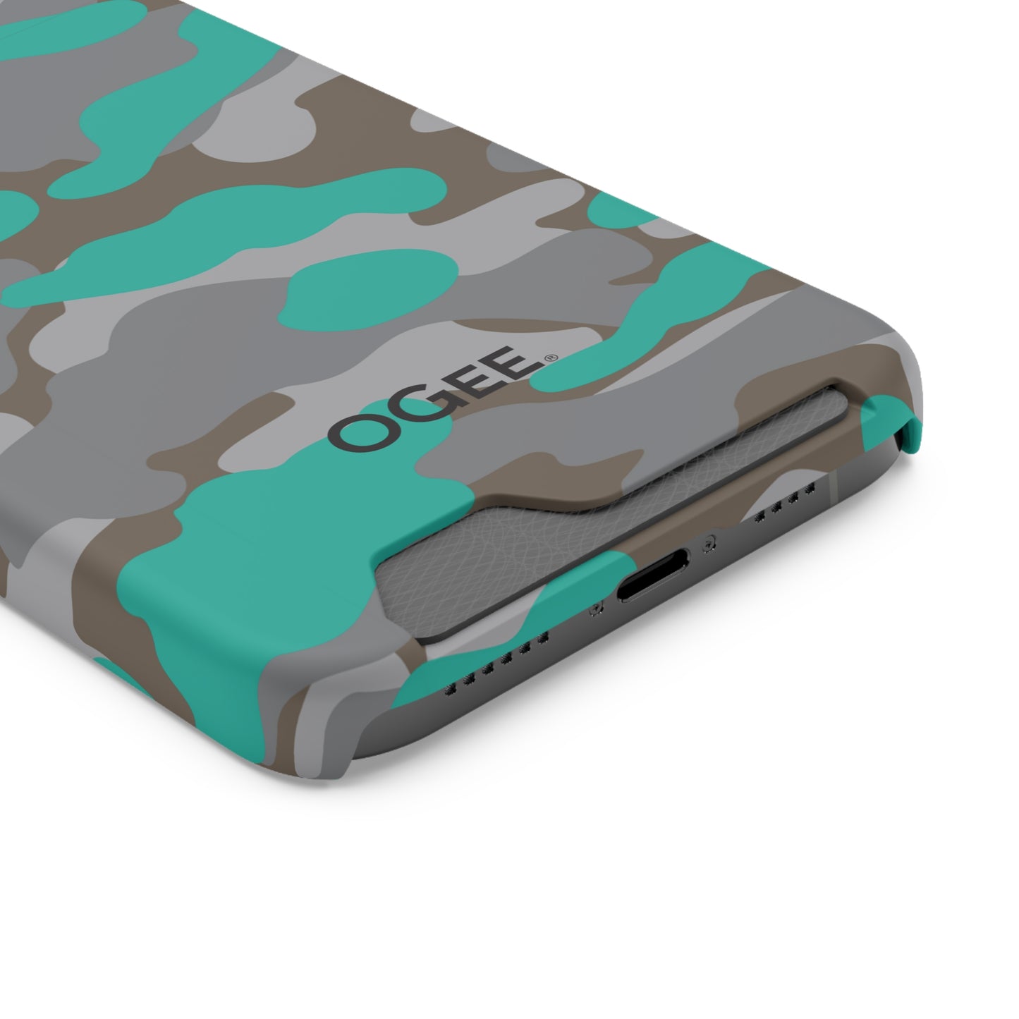 OGEE iPhone 13 Samsung Phone Case with Card Holder in Odyssey Turquoise Camo