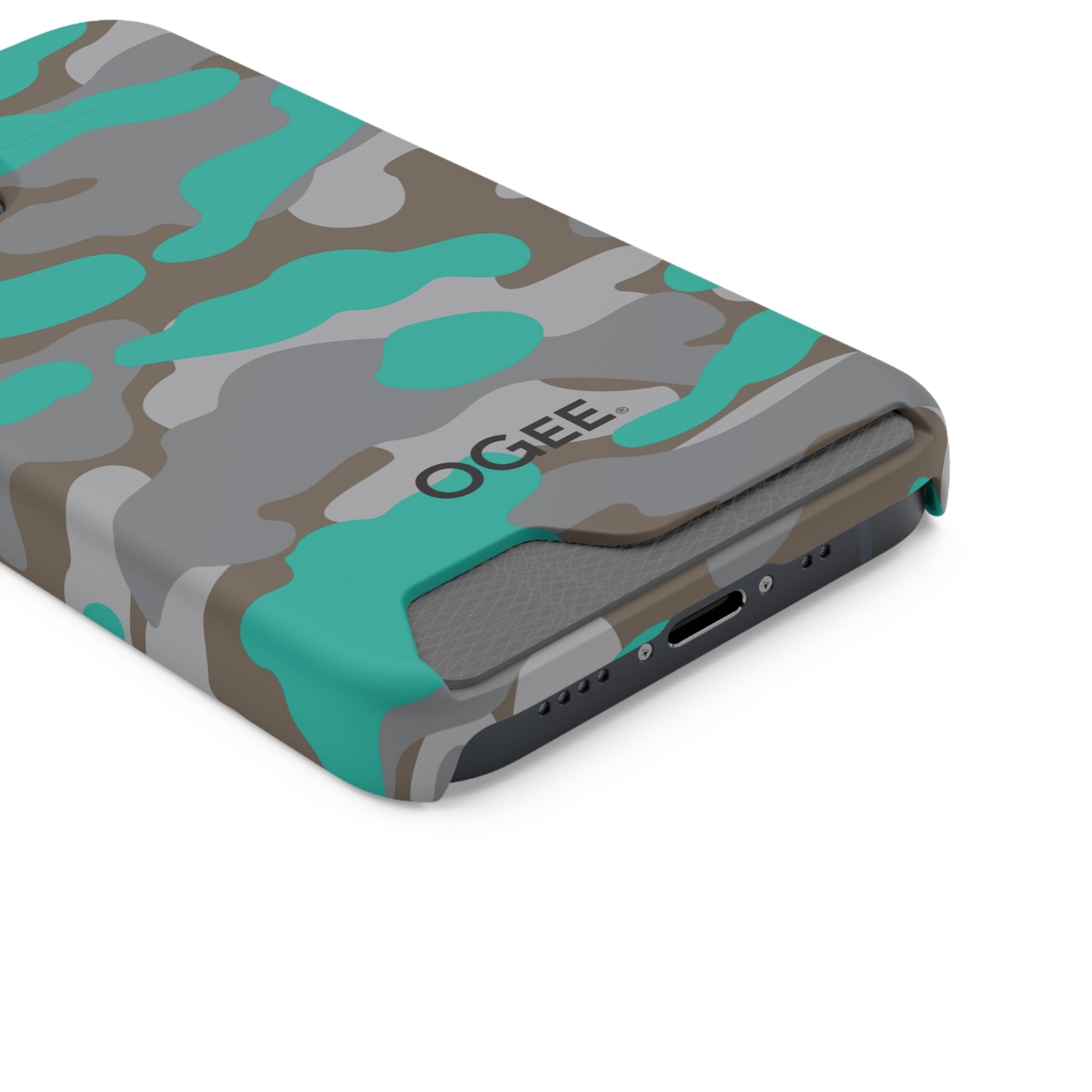 OGEE iPhone 13 Samsung Phone Case with Card Holder in Odyssey Turquoise Camo