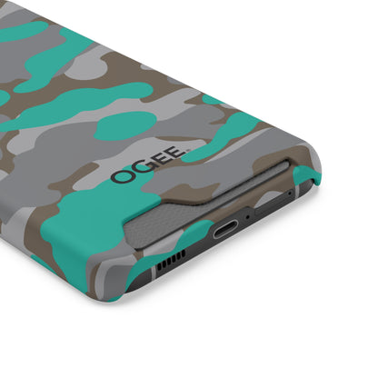 OGEE iPhone 13 Samsung Phone Case with Card Holder in Odyssey Turquoise Camo