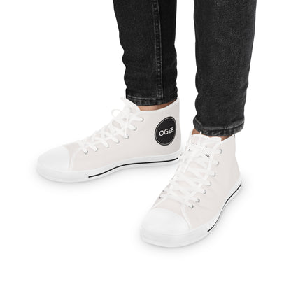 OGEE Men's High Top Originals Sneakers in Eggshell