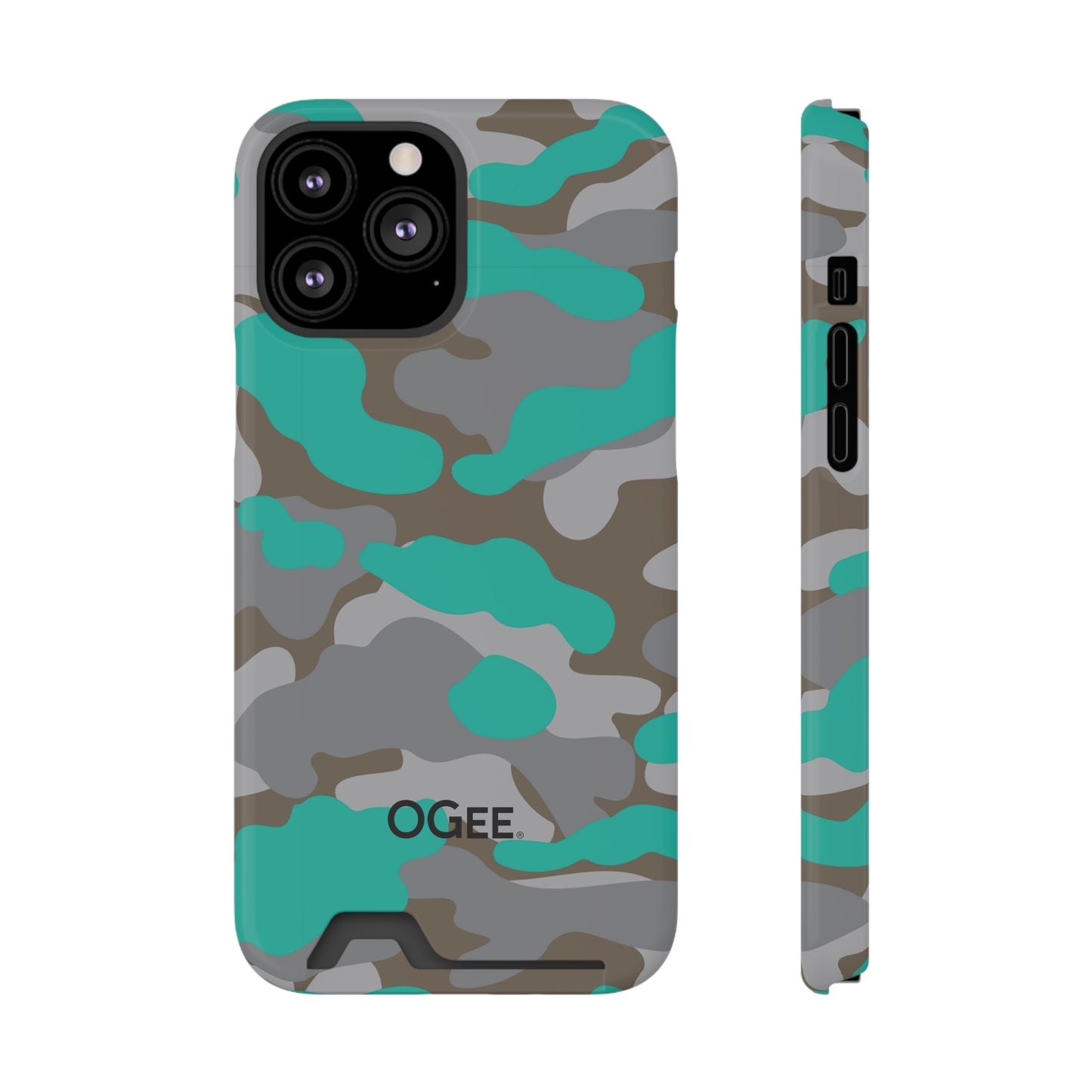 OGEE iPhone 13 Samsung Phone Case with Card Holder in Odyssey Turquoise Camo