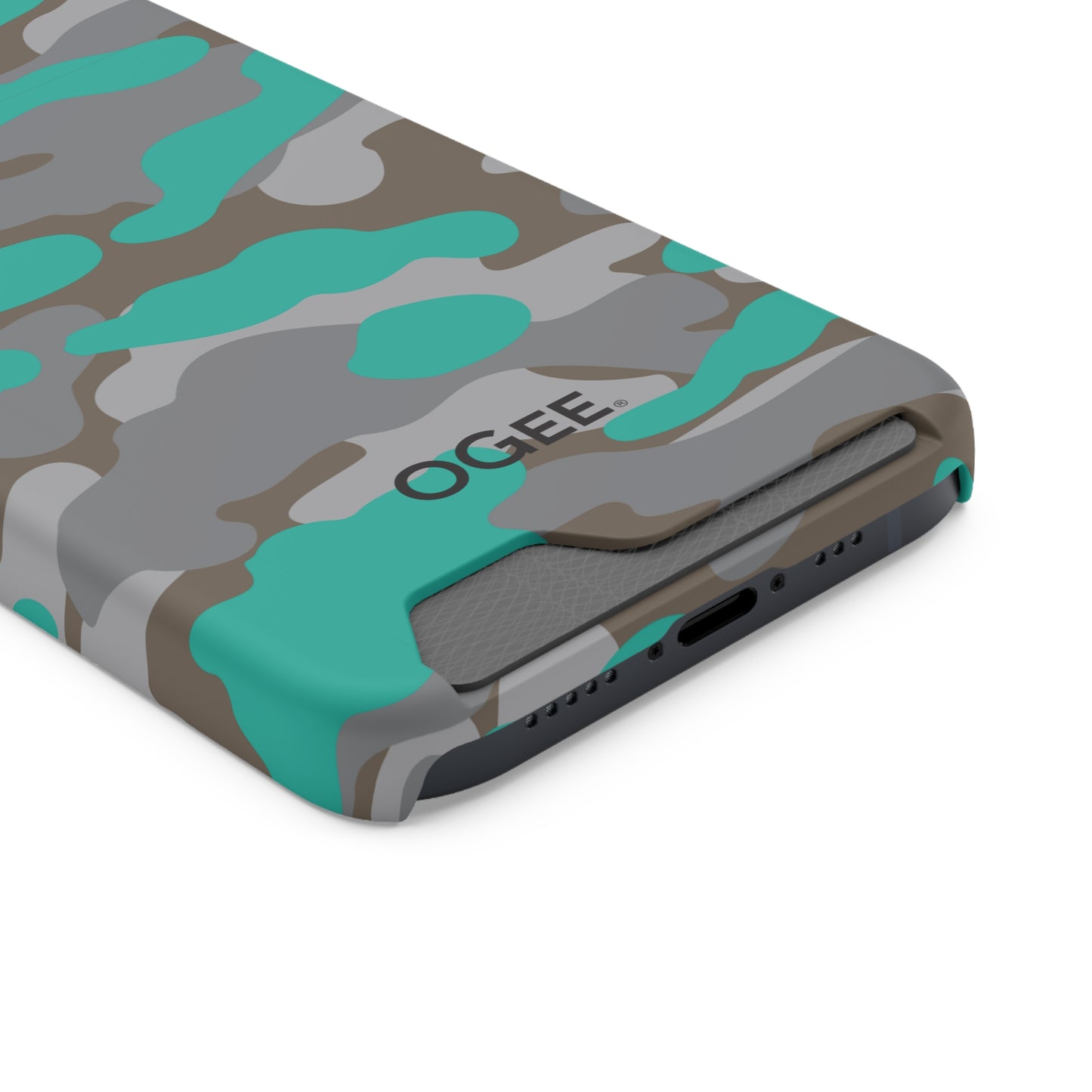 OGEE iPhone 13 Samsung Phone Case with Card Holder in Odyssey Turquoise Camo