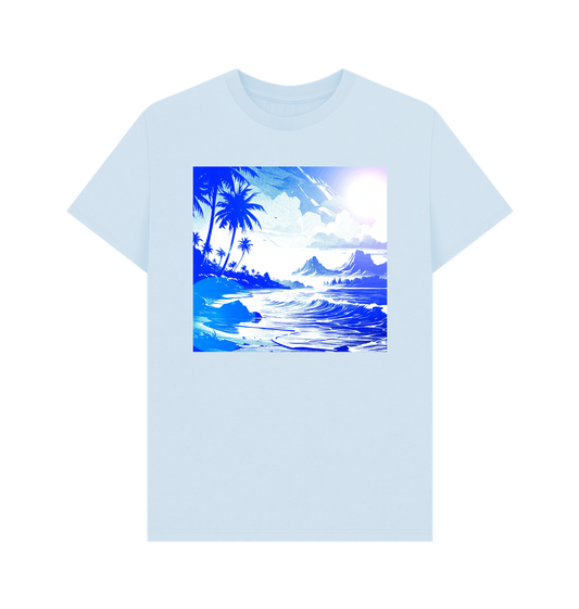 Sky Blue Printed T-shirt