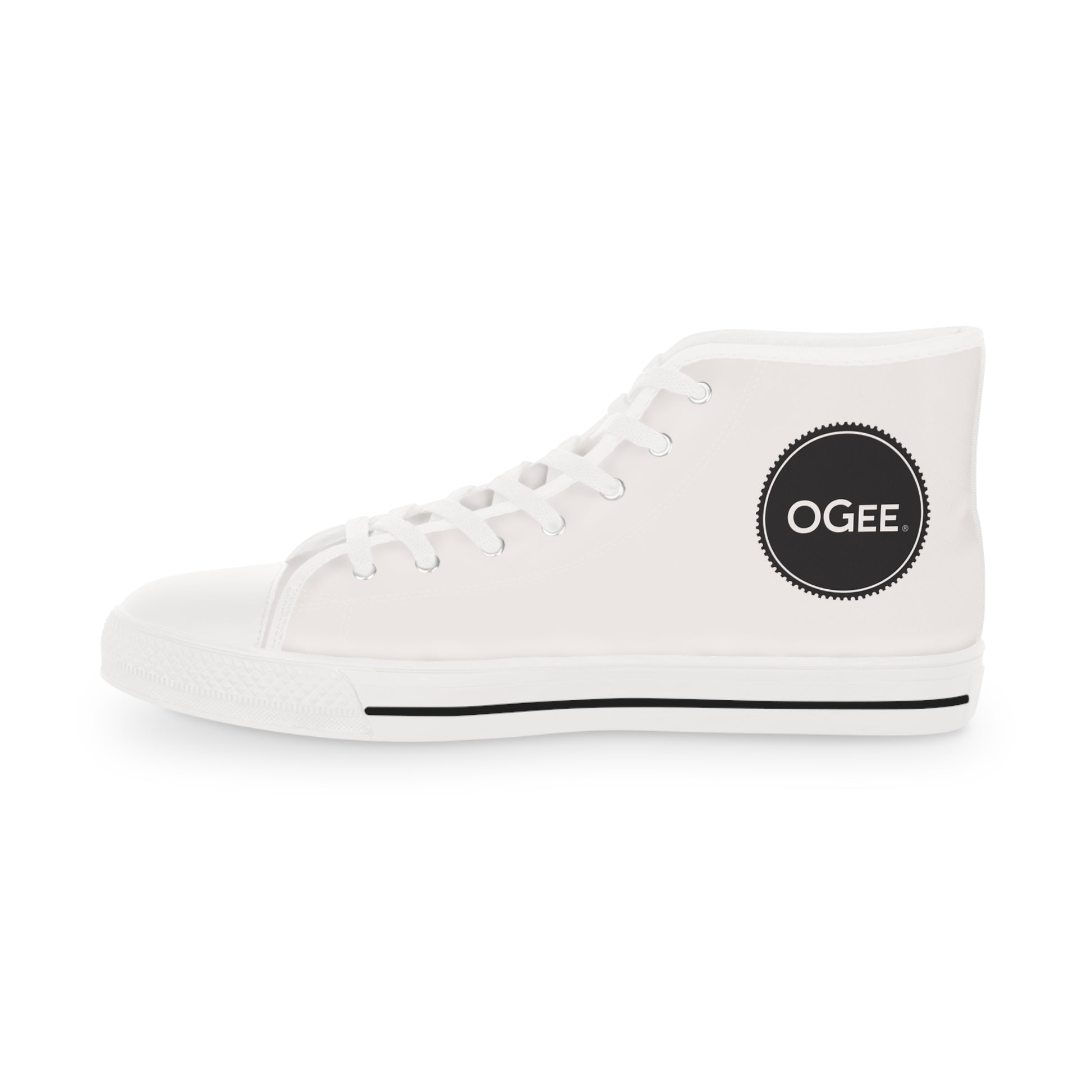 OGEE Men's High Top Originals Sneakers in Eggshell