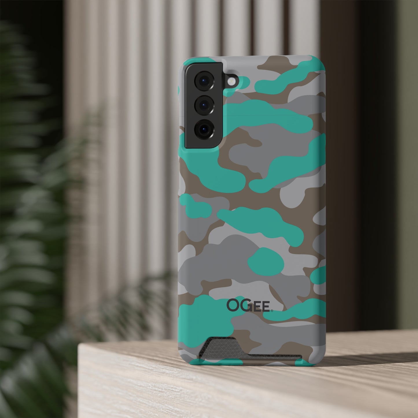 OGEE iPhone 13 Samsung Phone Case with Card Holder in Odyssey Turquoise Camo