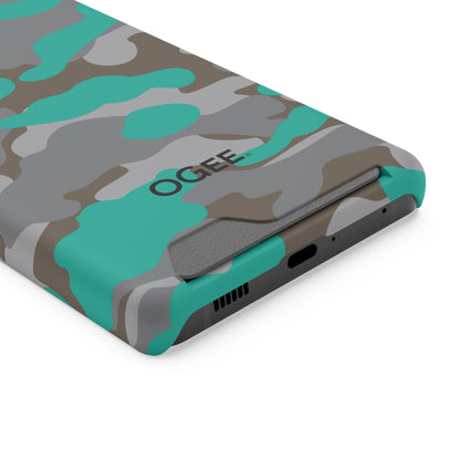 OGEE iPhone 13 Samsung Phone Case with Card Holder in Odyssey Turquoise Camo