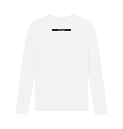 White Printed Long Sleeve T Shirt Back