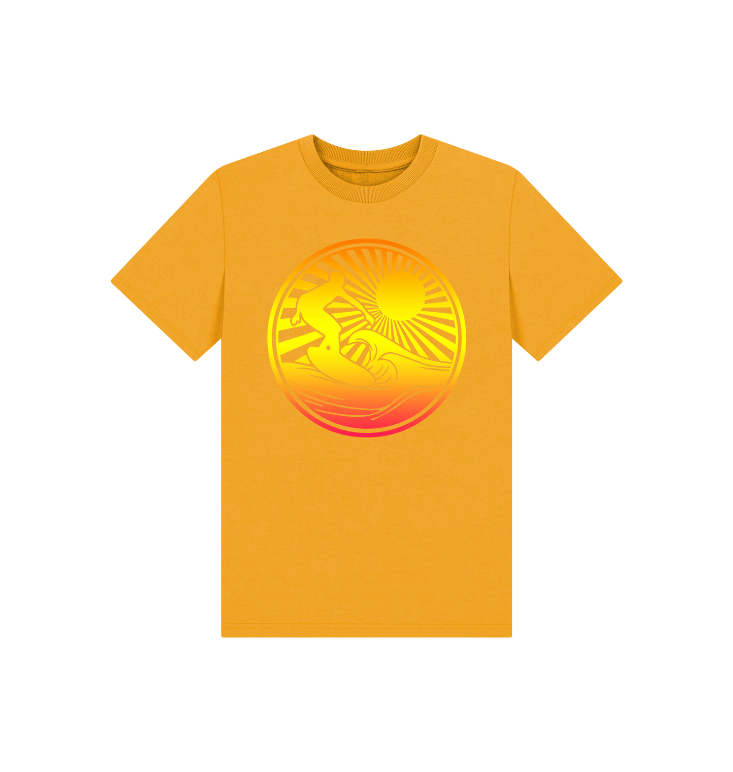 Mustard Printed Kids T-Shirt Front